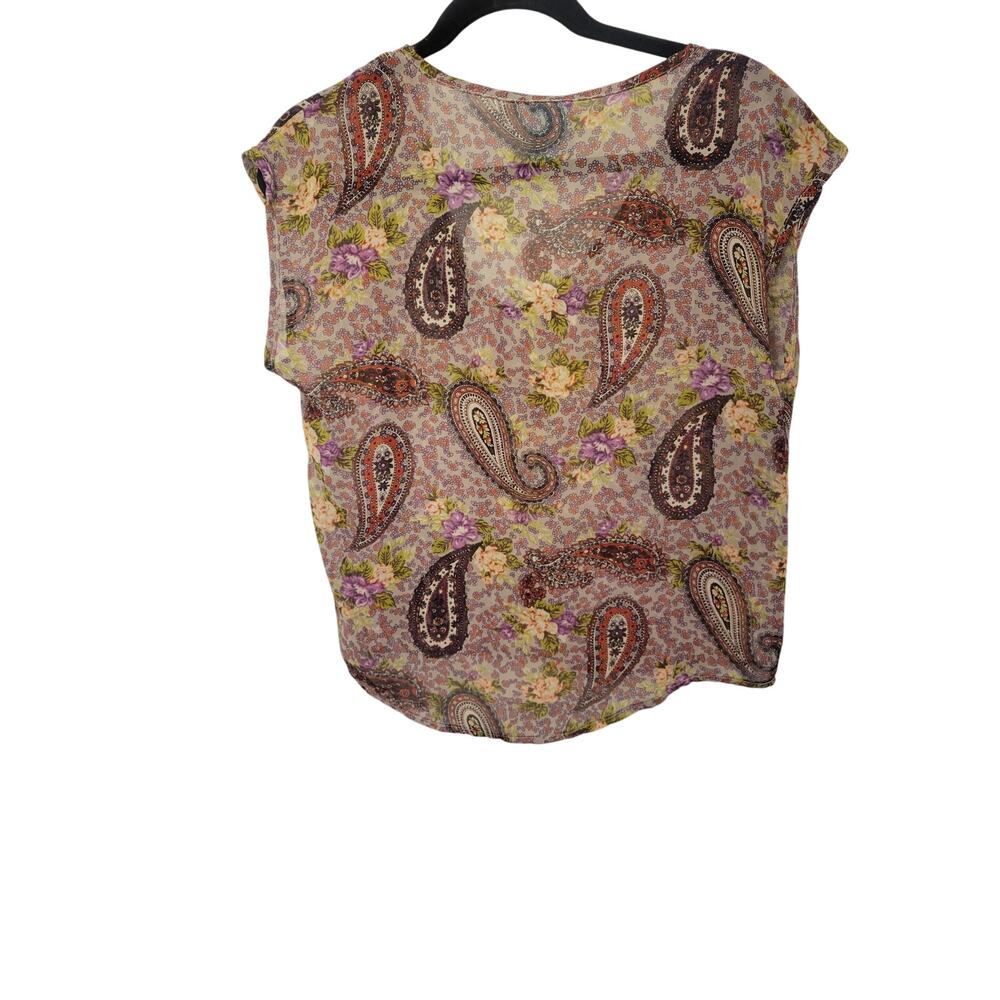 H.I.P‎ Happening in the present M Boho Fairy Y2K Floral Paisley Lace Blouse - Picture 2 of 7